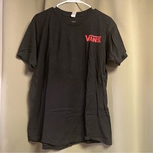 Vans Men's Black Tee with Red Logo